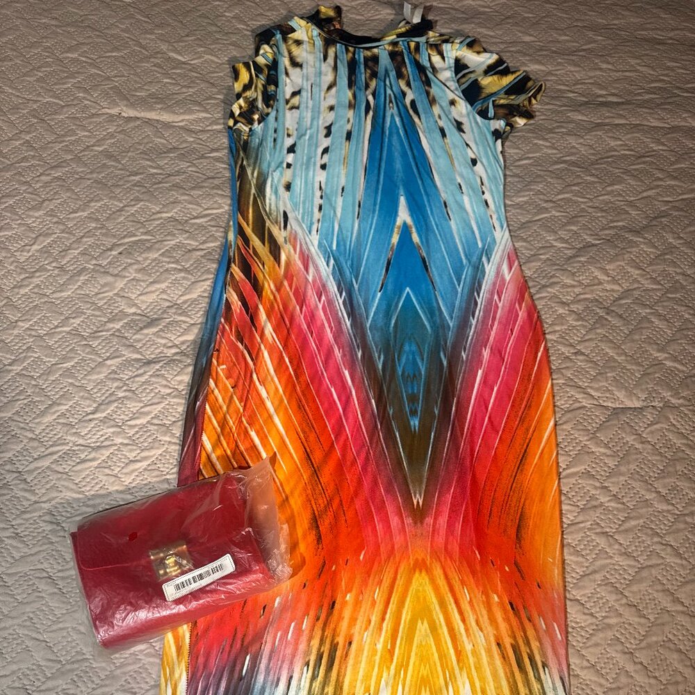 Fashion Nova Dress, L, Multi color, Shein bag, OS, Red